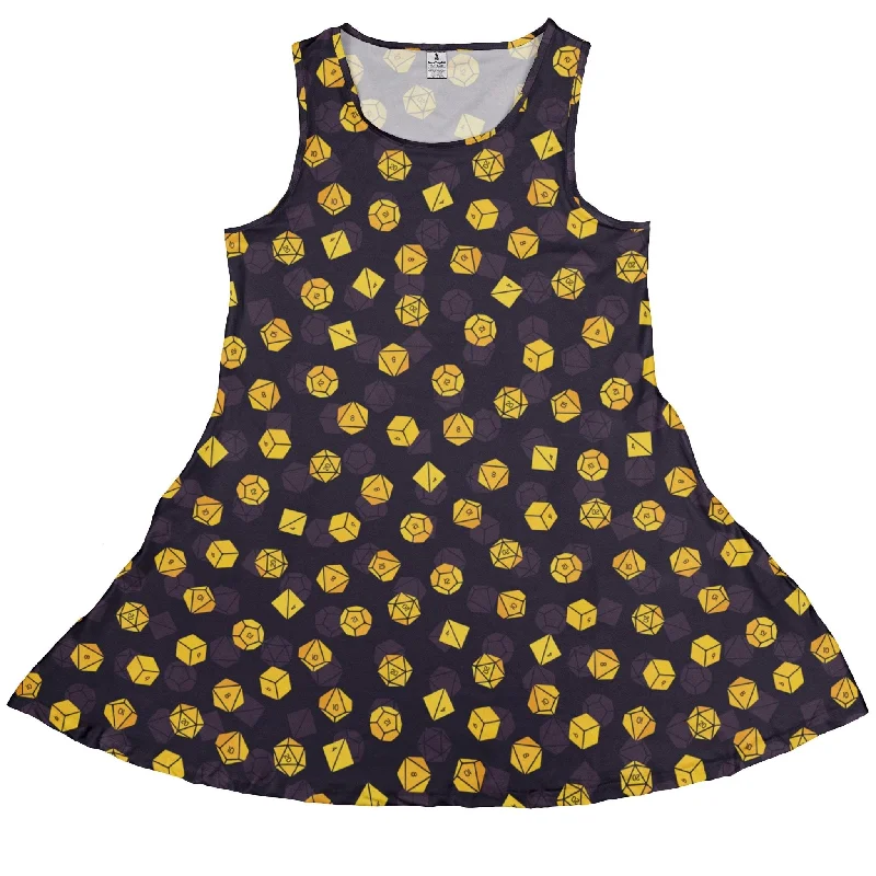 Dnd High Roller Gold Dice Dress Tunics Fashionable chic
