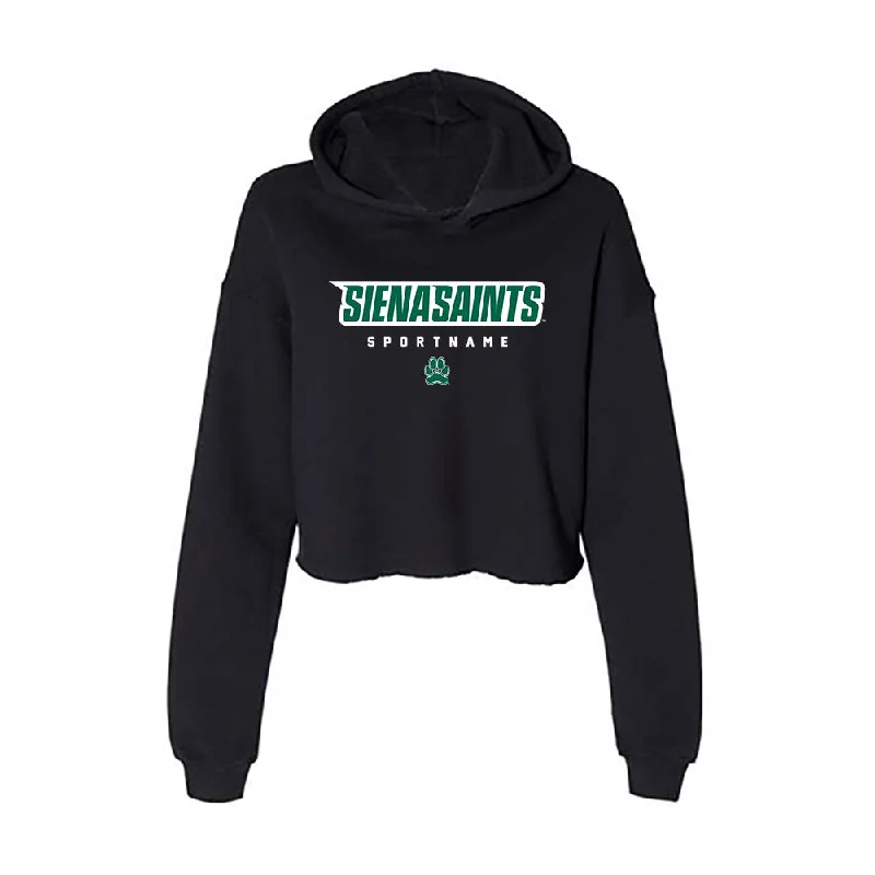 Siena - NCAA Women's Basketball : Ahniysha Jackson - Women's Crop Fleece Hoodie Hoodie with Mesh Breathable Sporty