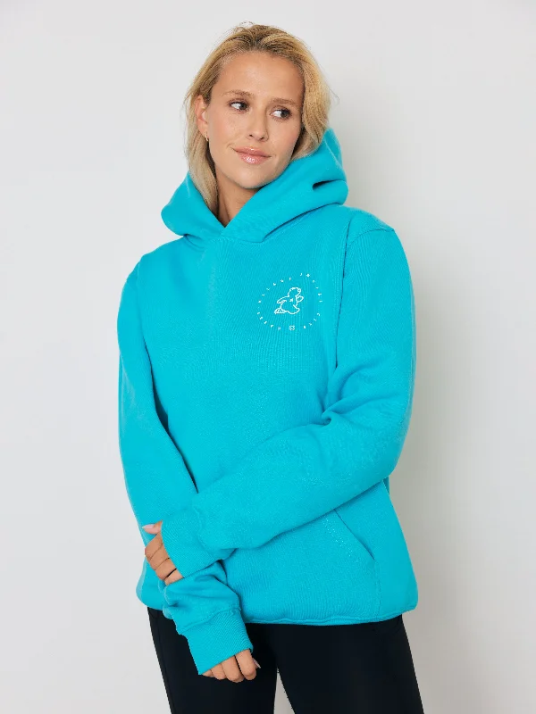 Premium Heavyweight Hoodie – Running Ted - Bali Blue Hoodie with Set-In Sleeves Structured Classic
