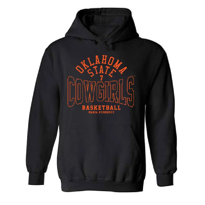 Oklahoma State - NCAA Women's Basketball : Maria Rodriguez - Classic Fashion Shersey Hooded Sweatshirt Hoodie with Hem Raw Edge Edgy Unfinished Oklahoma State - NCAA Women's Basketball : Maria Rodriguez - Classic Fashion Shersey Hooded Sweatshirt Hoodie with Hem Raw Edge Edgy Unfinished