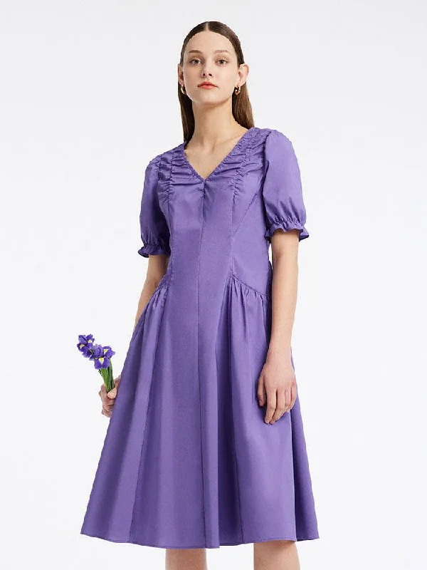 Waist-skimming Cotton Dress Pencil Office Professional