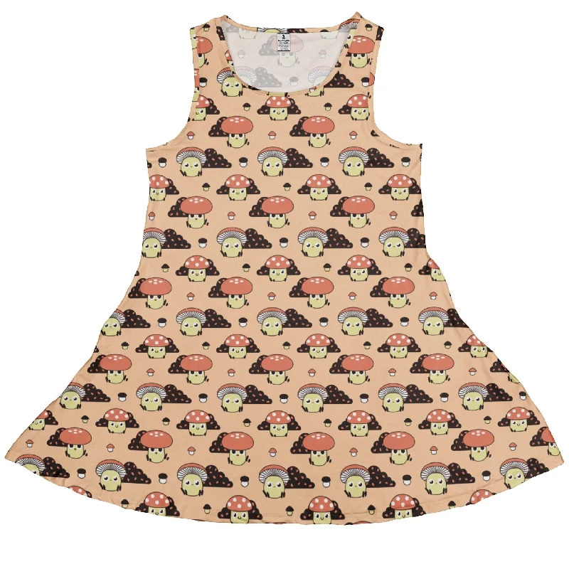 Cute Mushroom Fungi And Slime Dress Tunics Wedding white