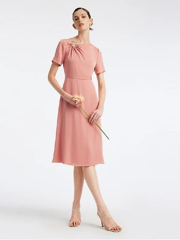 Acetate Waist-skimming Temperament Dress Tunics Trendy modern