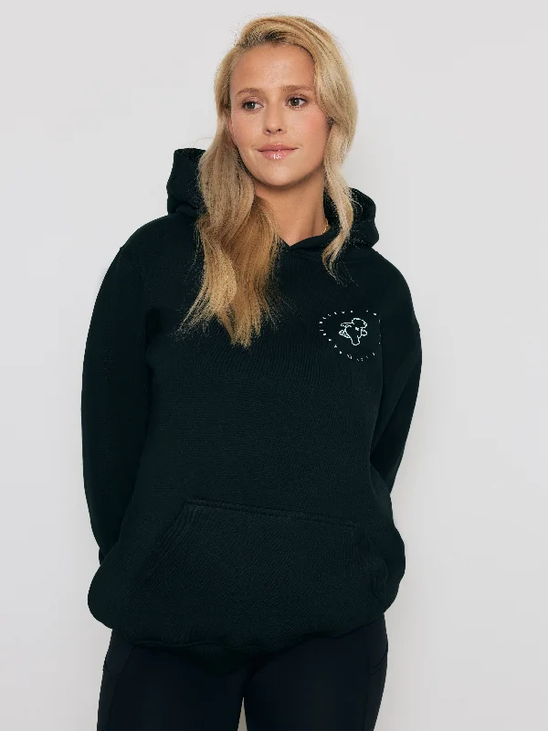 Premium Heavyweight Hoodie – Running Ted - Black Hoodie with Contrast Stitching Detailed Premium