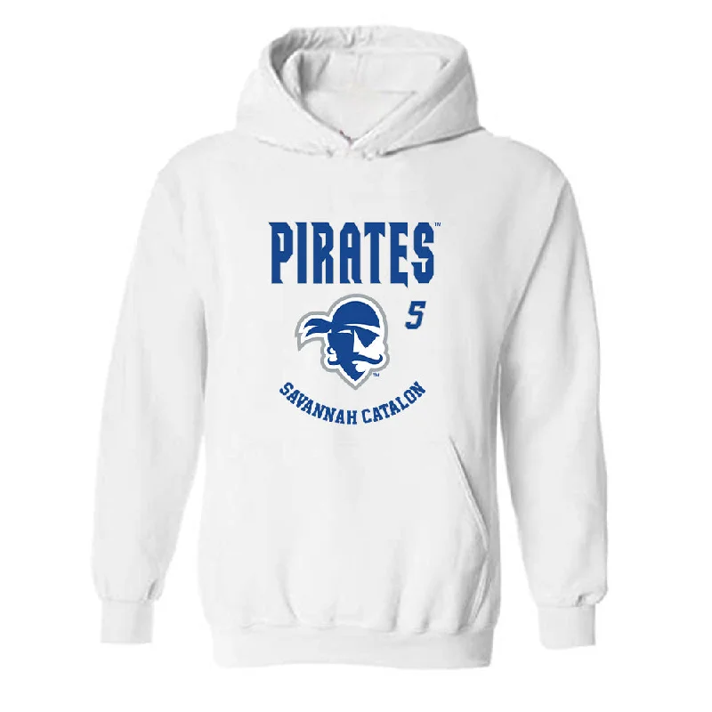 Seton Hall - NCAA Women's Basketball : Savannah Catalon - Fashion Shersey Hooded Sweatshirt Oversized Hoodie Comfort Casual