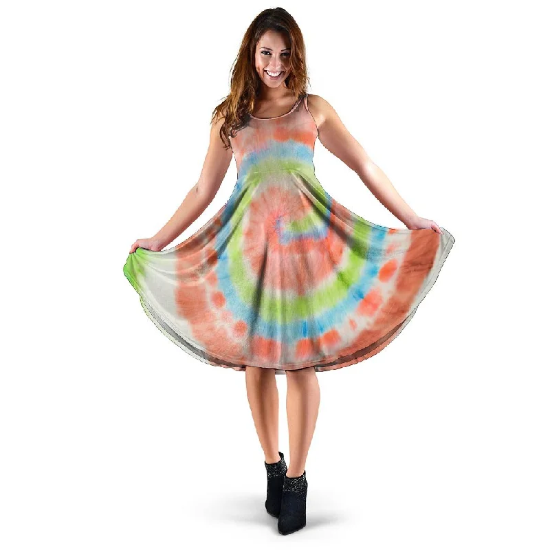 Spiral Tie Dye Dress Tunics Luxurious premium