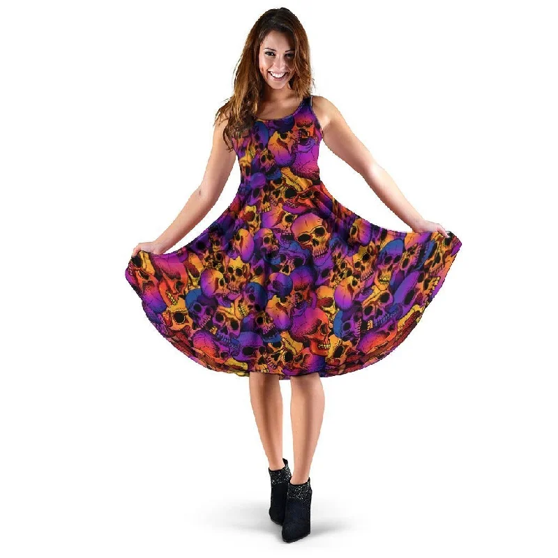 Purple Skull Dress Tunics Plaid country