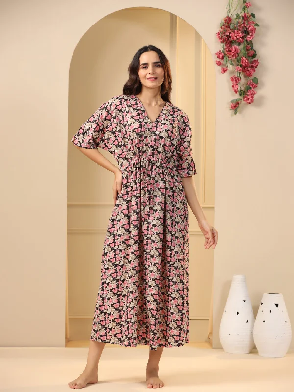 Women Pure Cotton Night Dress Tunics Lace romantic