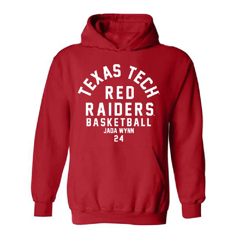 Texas Tech - NCAA Women's Basketball : Jada Wynn - Classic Fashion Shersey Hooded Sweatshirt Hoodie with Button Classic Timeless