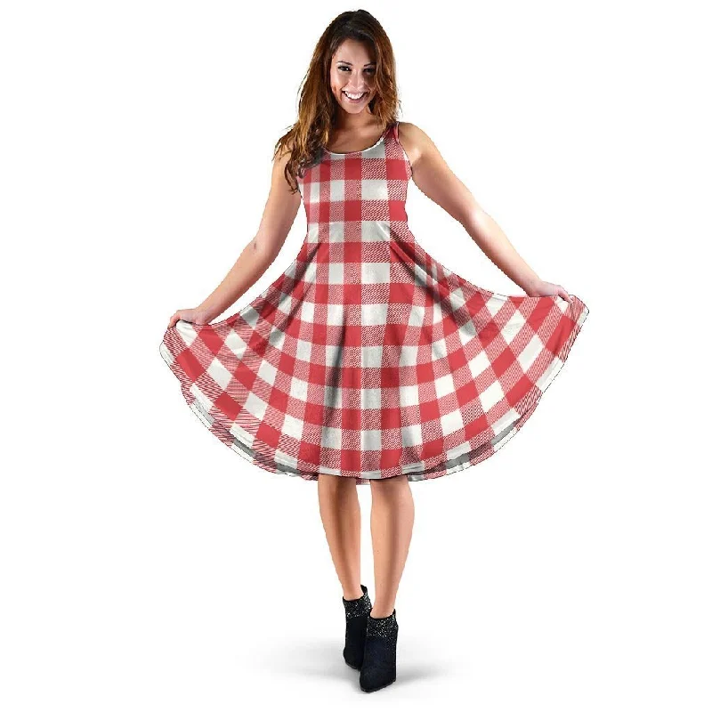 Red Lumberjack Dress Tunics Fleece cozy