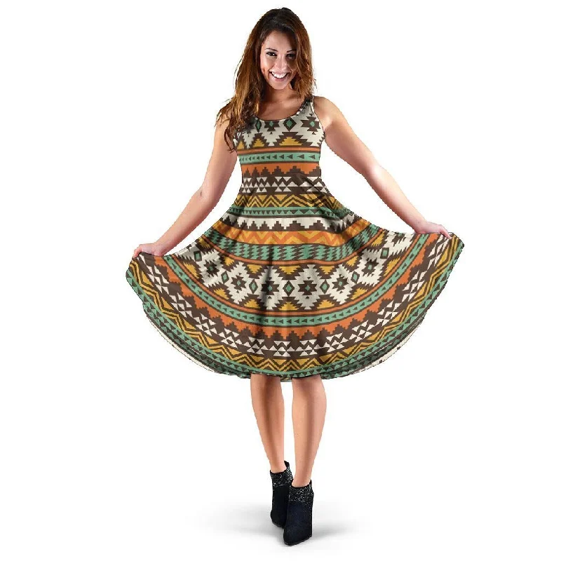Tribal Aztec Dress Off-the-shoulder Chic Trendy