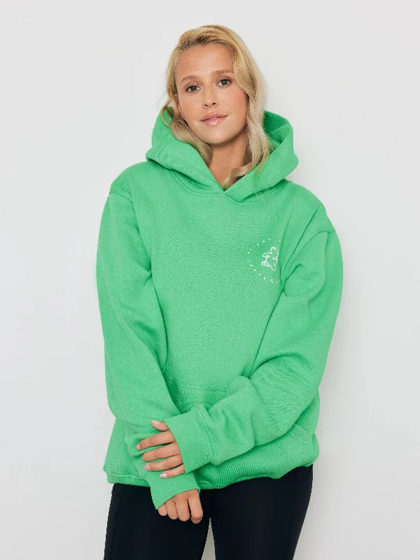 Premium Heavyweight Hoodie – Running Ted - Green Hoodie with Distressed Vintage Worn