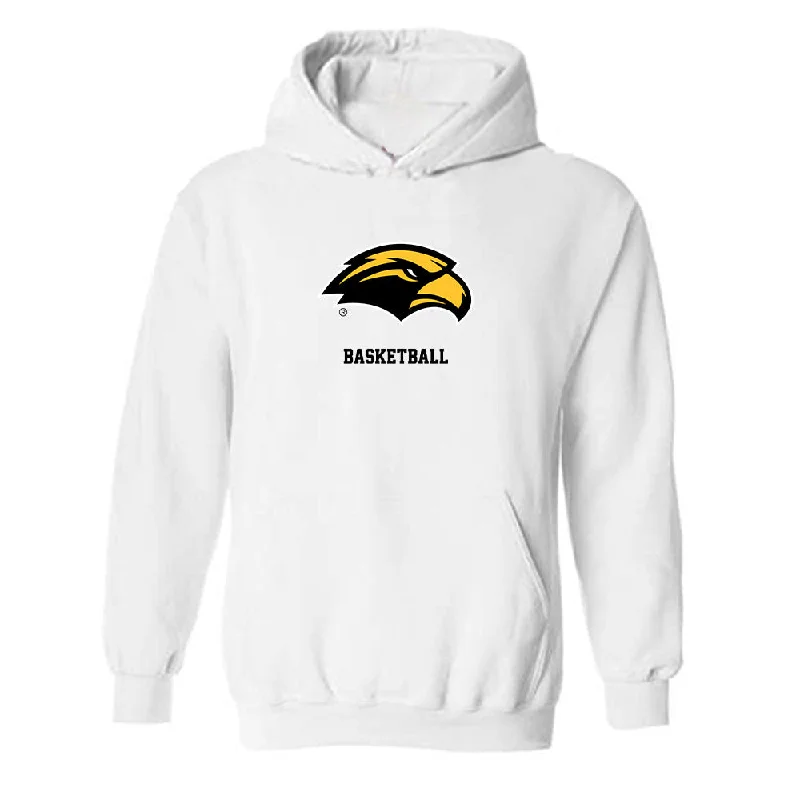 Southern Miss - NCAA Women's Basketball : Je'Mya Evans - Hooded Sweatshirt Hoodie with Hem Raw Edge Edgy Unfinished