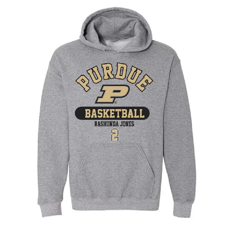 Purdue - NCAA Women's Basketball : Rashunda Jones - Classic Fashion Shersey Hooded Sweatshirt Hoodie with Half-Zip Sporty Casual