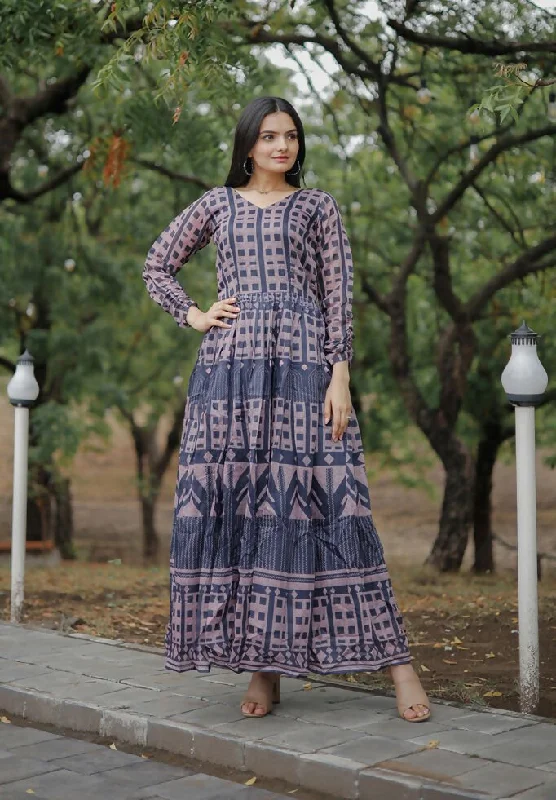 Aastha Fashion Women's Multicolor Pure Chanderi Digital Printed Anarkali Dress Tunics Timeless classic Aastha Fashion Women's Multicolor Pure Chanderi Digital Printed Anarkali Dress Tunics Timeless classic