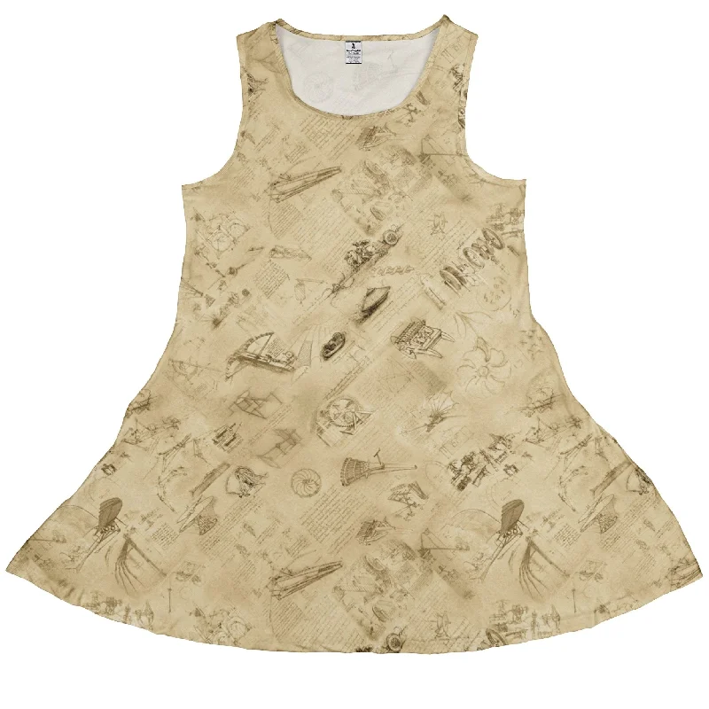Da Vinci Mechanical Marvels Dress Tunics Yoga stretchy