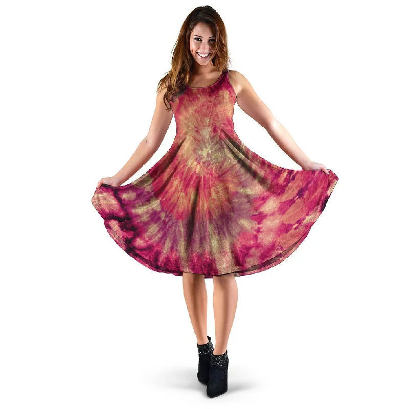Red Tie Dye Dress Tunics Practical durable