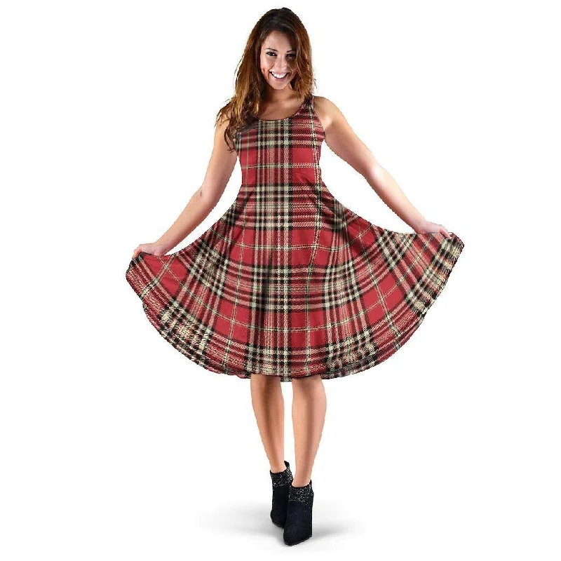 Red Plaid Tartan Scottish Dress Tunics Short Trendy