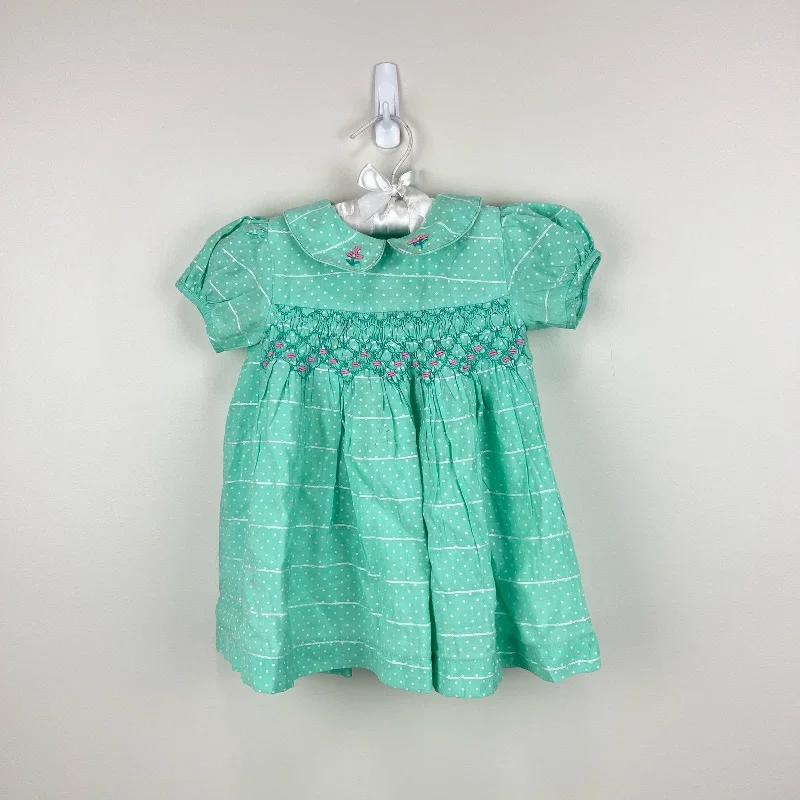 Vintage Small Wonders Polka Dot Smocked Dress 18 Months Tunics Satin smooth