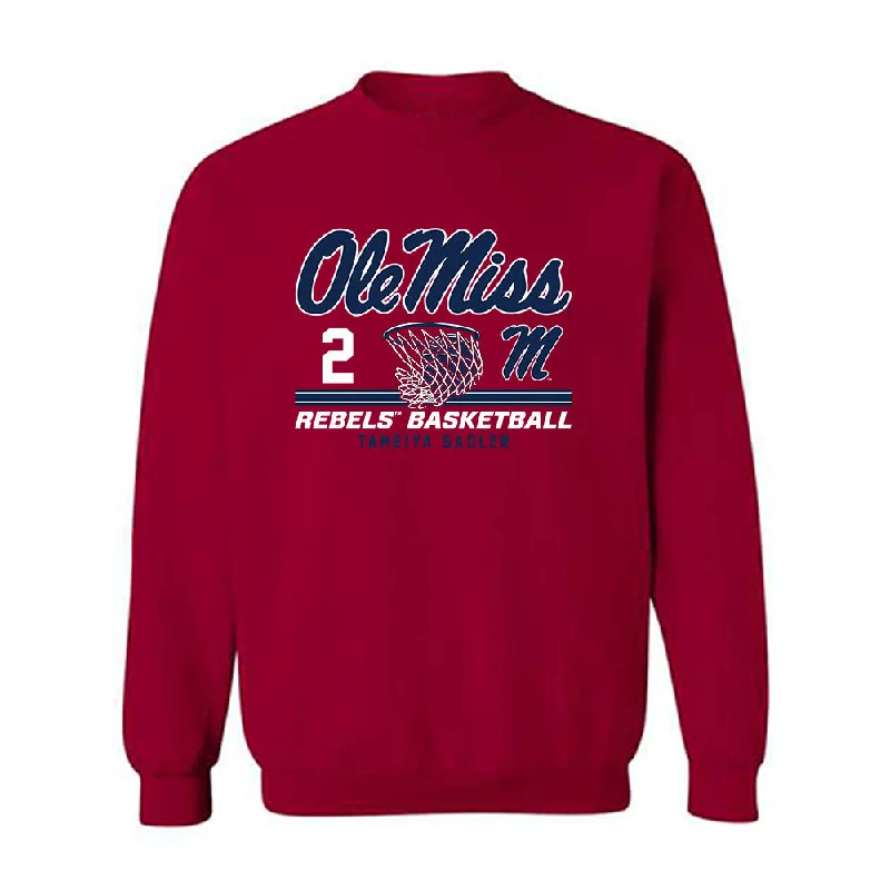 Ole Miss - NCAA Women's Basketball : Tameiya Sadler - Classic Fashion Shersey Crewneck Sweatshirt Hoodie with Magnetic Closure Innovative Modern