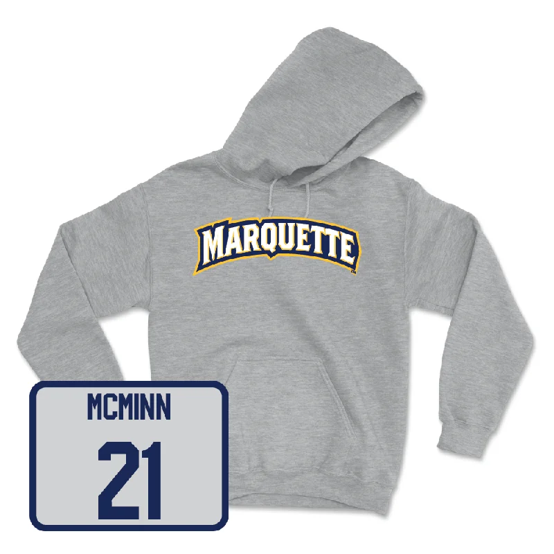 Sport Grey Women's Soccer Wordmark Hoodie  - Kiley McMinn Hoodie with Monochrome Minimalist Simple
