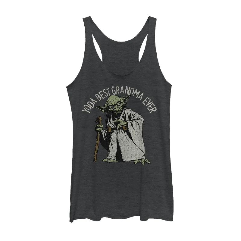Women's Star Wars Yoda Best Grandma Ever Racerback Tank Top casual tank top