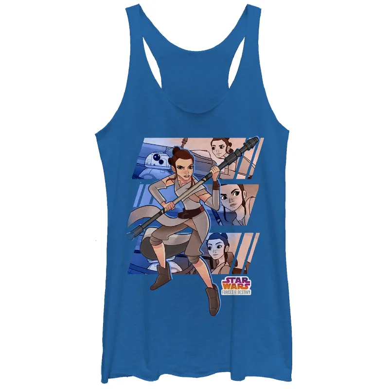Women's Star Wars: Forces of Destiny Rey BB-8 Racerback Tank Top workout tank top