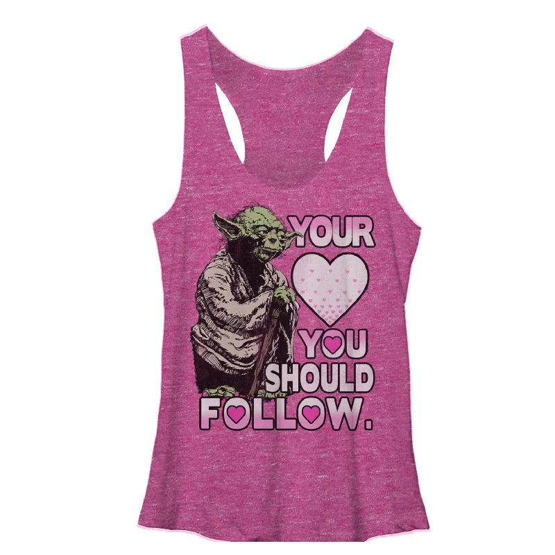 Women's Star Wars Yoda Follow Your Heart Racerback Tank Top vibrant tank top