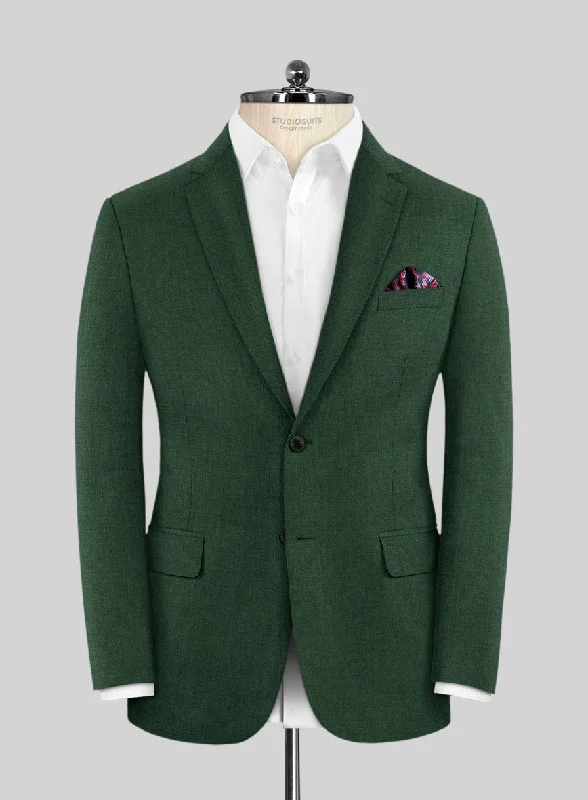 Scabal Cosmopolitan Green Wool Jacket V-Neck Jacket Boat Neck Jacket Square Neck Jacket