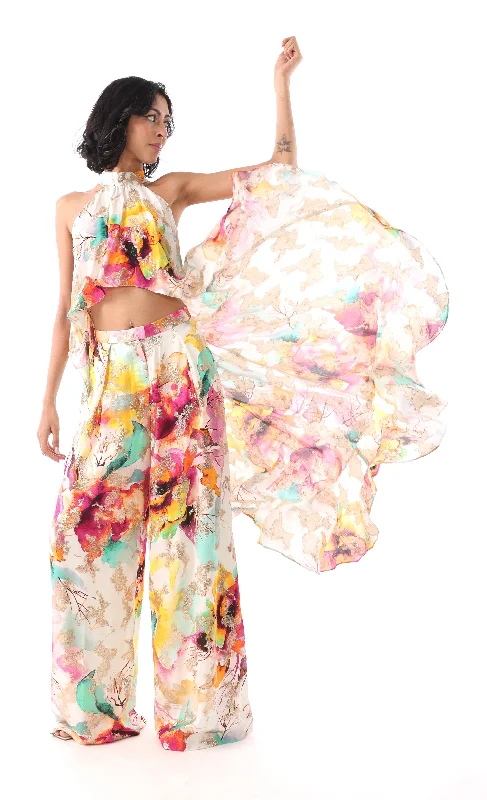 MIRAKI Watercolor Floral Pant Fashionable Sporty Pants