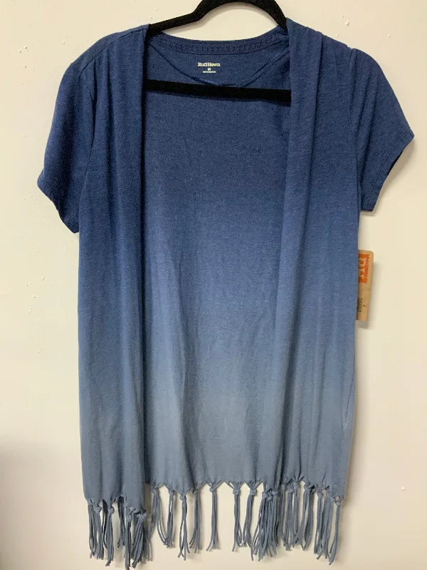 Ruffhewn (M) blue fade fringe cardigan NWT Chenille Brocade Lace