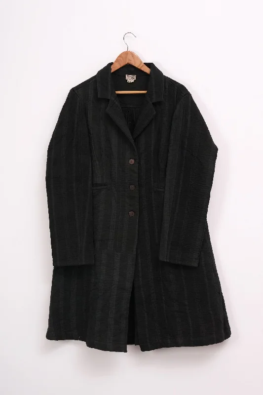 Black Vintage Cotton Kantha Jacket Plaid Jacket Tartan Jacket Houndstooth Jacket