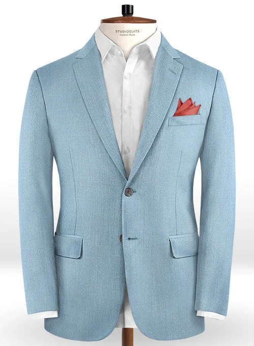 Scabal Antique Blue Wool Jacket Herringbone Jacket Checkered Jacket Solid Jacket