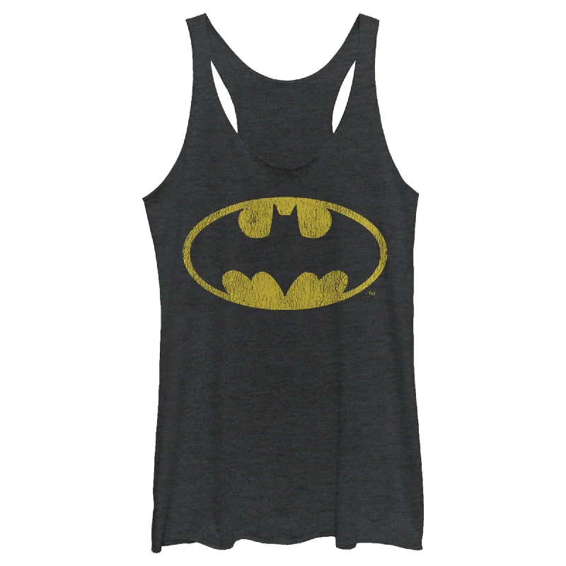Women's Batman Logo Retro Caped Crusader Racerback Tank Top glitter tank top