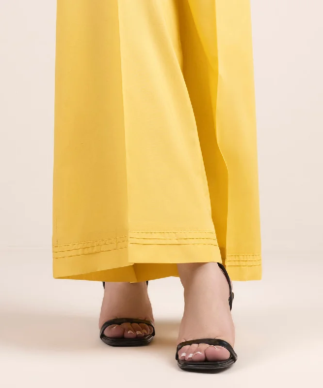 Solid Cambric Flared Pants Stylish Casual Pants