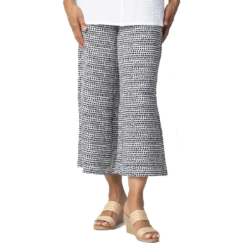 Women's Habitat Express Travel Dot Crop Pant White/Black Soft Cotton Pants