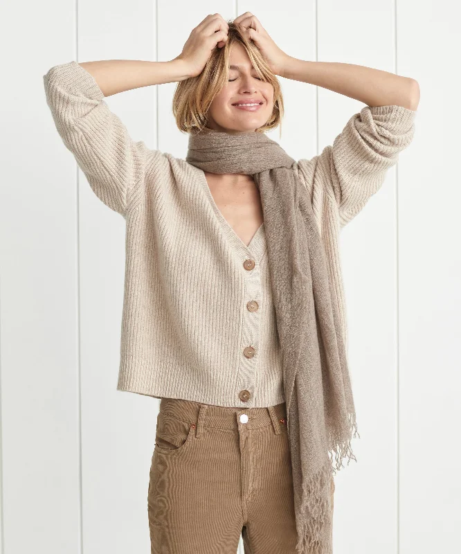 Cropped Cashmere Cocoon Cardigan Lightweight Heavyweight Midweight