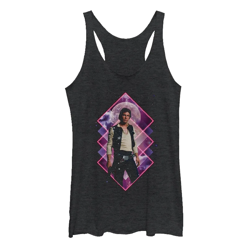 Women's Star Wars Han Solo Retro Heartthrob Racerback Tank Top neon tank top