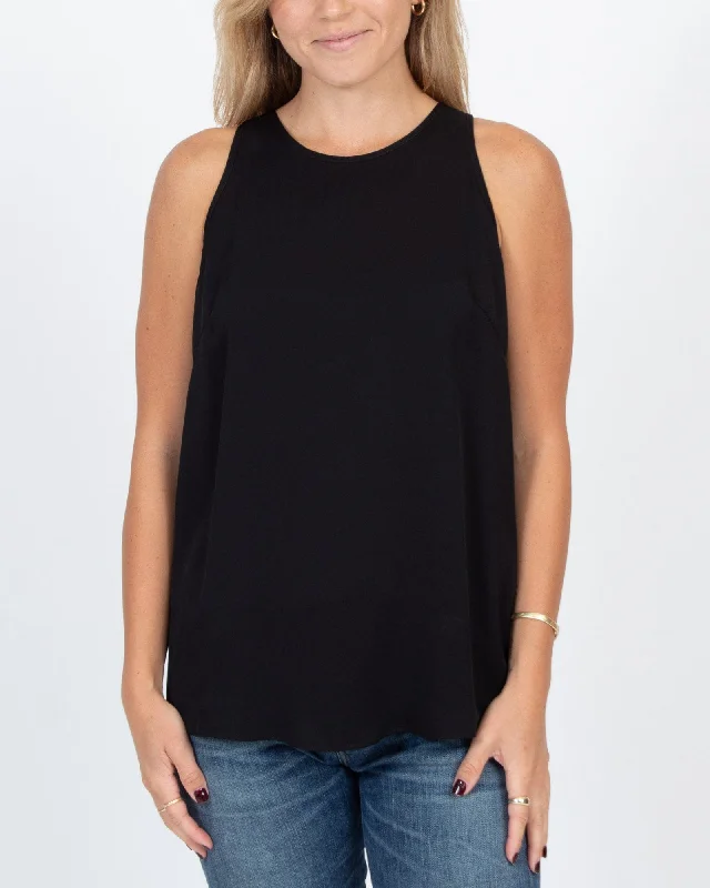 Black Silk Blend Tank flexible tank top