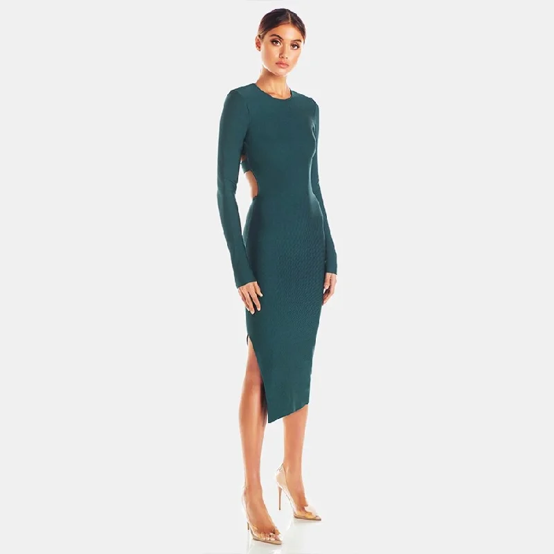 Sexy Hollow Out Backless Club Celebrity Evening Party Dress Tunics Long Elegant