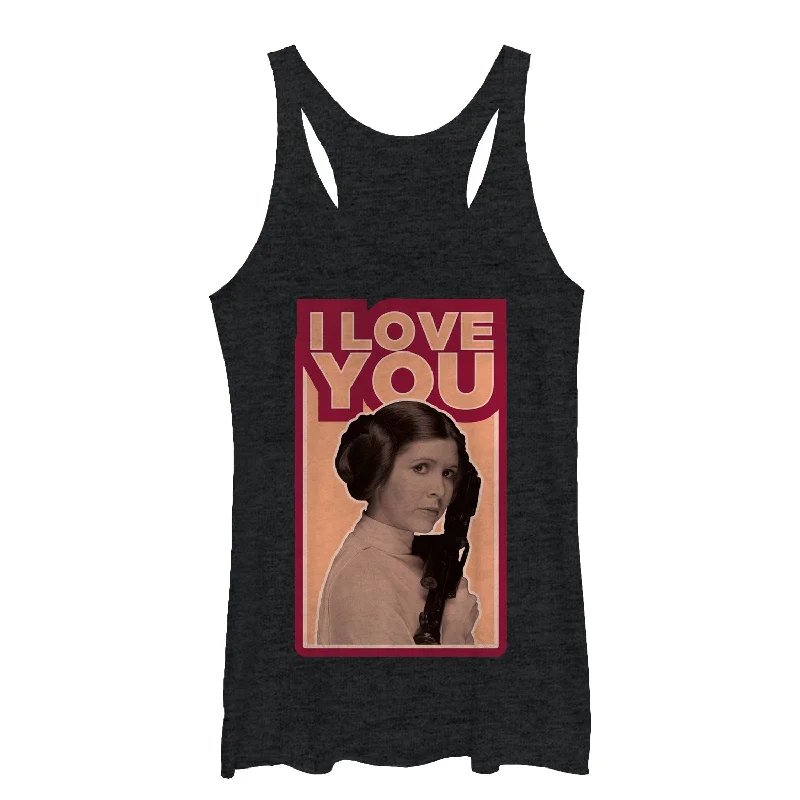 Women's Star Wars Princess Leia Quote I Love You Racerback Tank Top cute tank top
