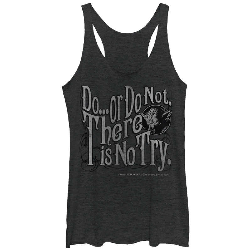 Women's Star Wars Yoda Do or Do Not Racerback Tank Top cropped tank top
