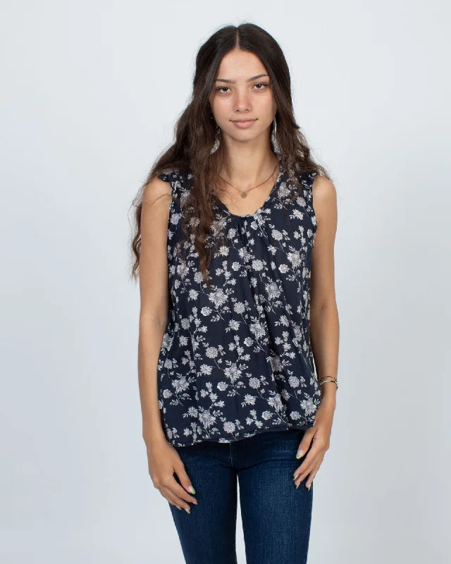 Floral Ruffle Tank sheer tank top