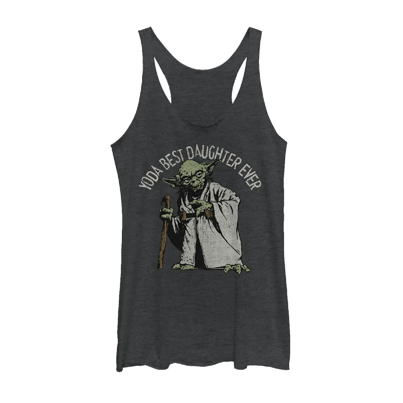 Women's Star Wars Yoda Best Daughter Ever Racerback Tank Top halter tank top