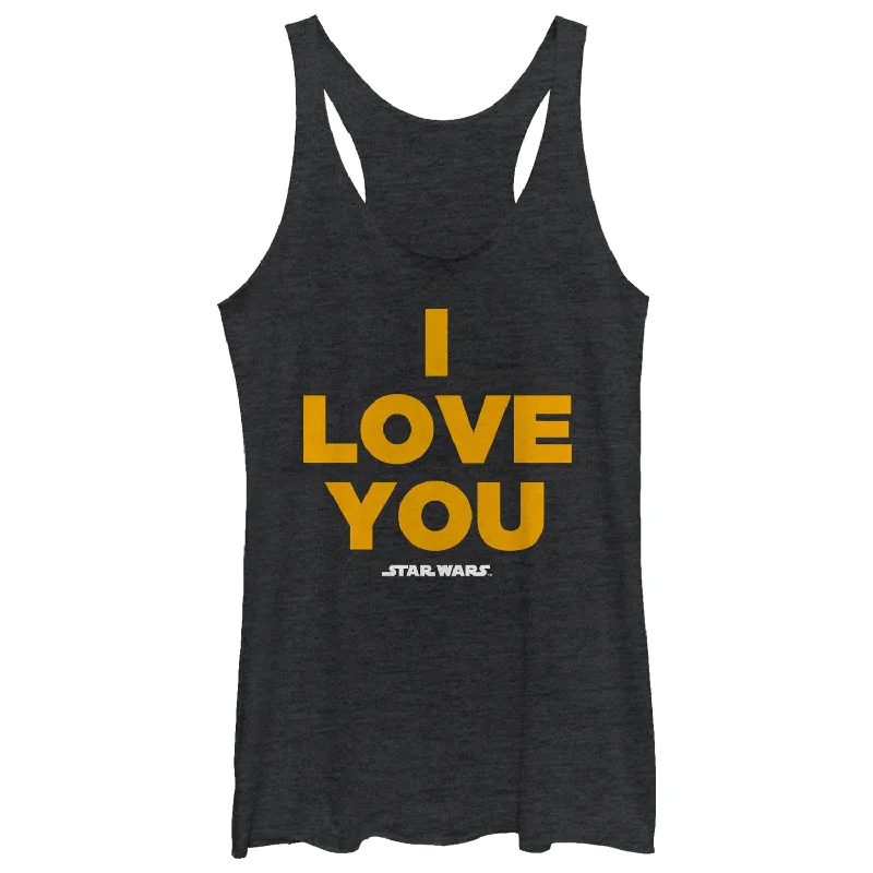 Women's Star Wars Princess Leia I Love You Racerback Tank Top cutout tank top