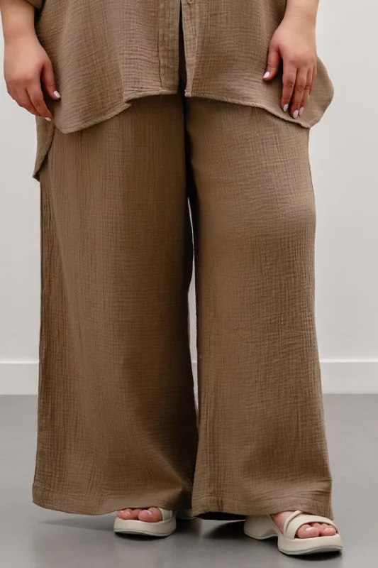 CURVE MUSLIN PANTS Comfy Zip-Up Pants