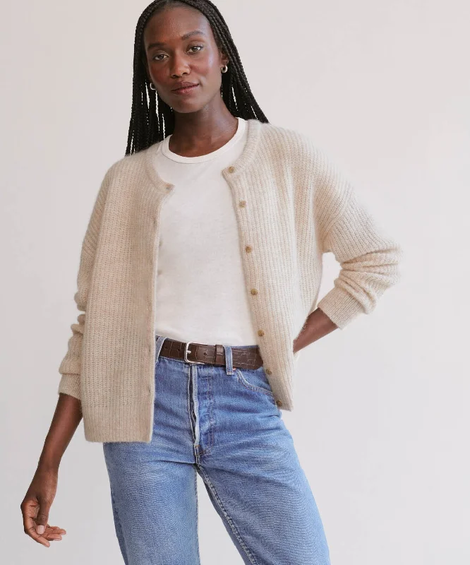 Hayes Crewneck Cardigan Welt Pockets Slit Pockets Flap Pockets
