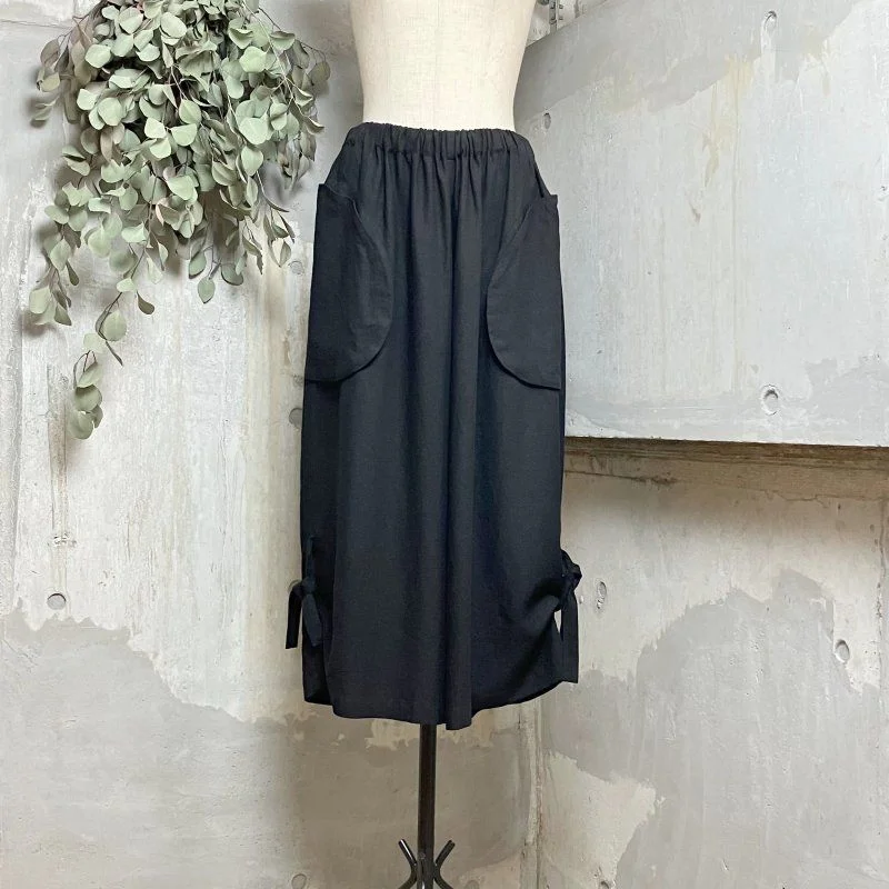 Linen-Rayon Bio-finished Side Ribbon Pants (made to order) High-Waist Jogger Pants