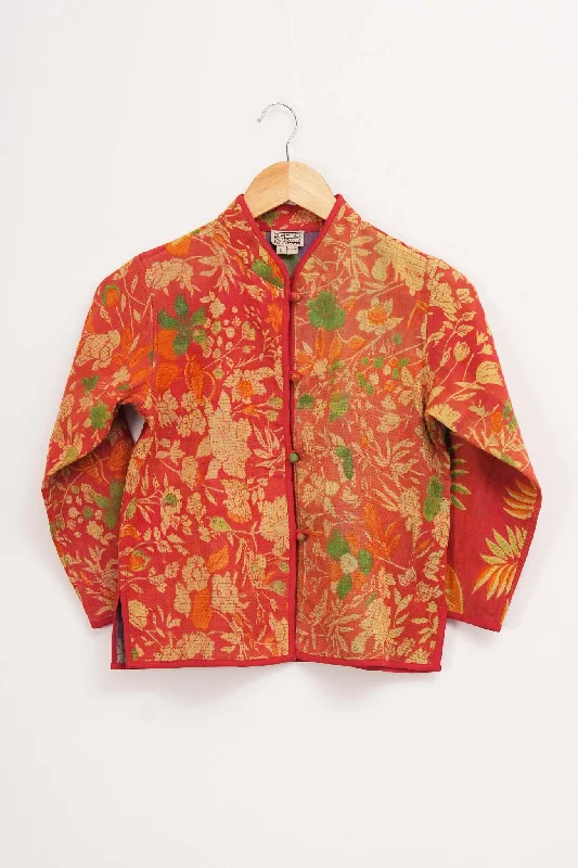 Multi Color Vintage Cotton Kantha Jacket For Kids Oversized Jacket Tailored Jacket Straight Jacket Multi Color Vintage Cotton Kantha Jacket For Kids Oversized Jacket Tailored Jacket Straight Jacket