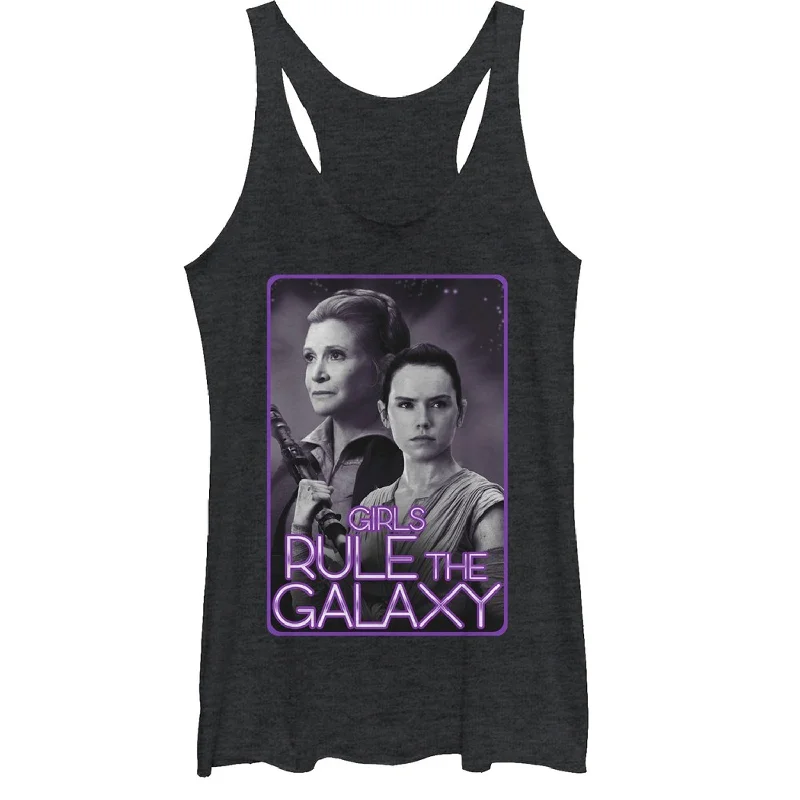 Women's Star Wars The Force Awakens Leia and Rey Rule the Galaxy Racerback Tank Top lounge tank top Women's Star Wars The Force Awakens Leia and Rey Rule the Galaxy Racerback Tank Top lounge tank top